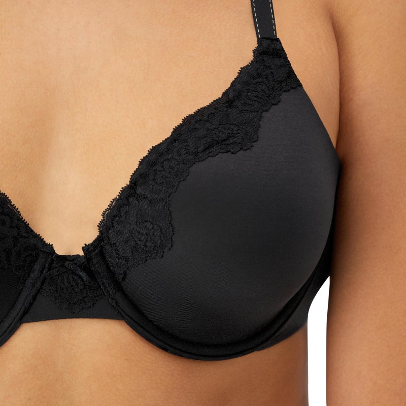 Maidenform صدرية ميدنفورم للنساء بتصميم مريح مزينة، -أسود مع بطانة بيج، 42C - Image 5